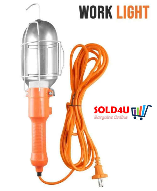 Work Light With on/off Switch and 5m long Cable - Orange