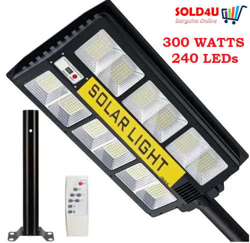 300W Solar Sensor Street Light with Remote Control & Pole Motion Sensor [240 LEDs] **SUPER BRIGHT**