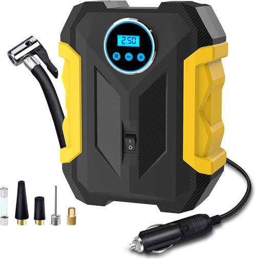 Digital Air Compressor Car Automatic Pump Portable Tire Inflator With LED Light DC 12V