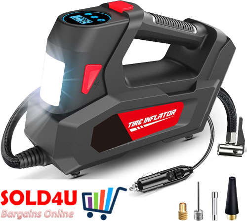 Portable Air Pump For Car Tires DC 12V Car Tire Pump With Digital Pressure Gauge LED 120 PSI 12L/min