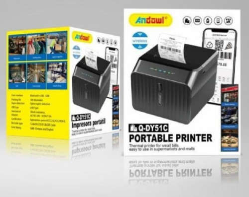 Thermal Printer Portable and Wireless (Bluetooth) + USB - Till slip printer