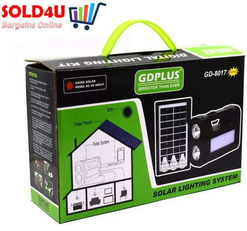 GDPLUS Solar Generator Digital Lighting Kit - Includes Solar Panel & 3 Lights