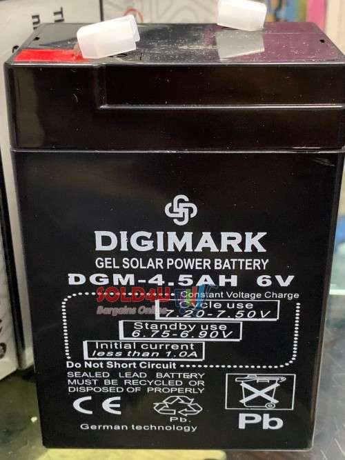 Digimark 6V 4.5A Lead Acid Battery - 6 Volts 4.5 Amps Rechargeable Battery