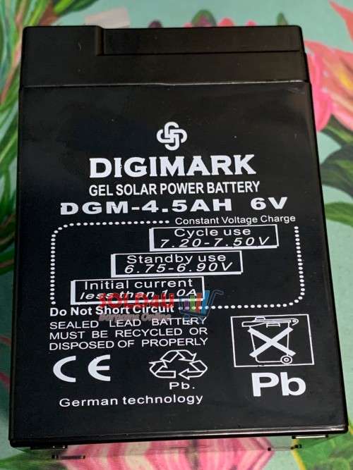 Digimark 6V 4.5A Lead Acid Battery - 6 Volts 4.5 Amps Rechargeable Battery
