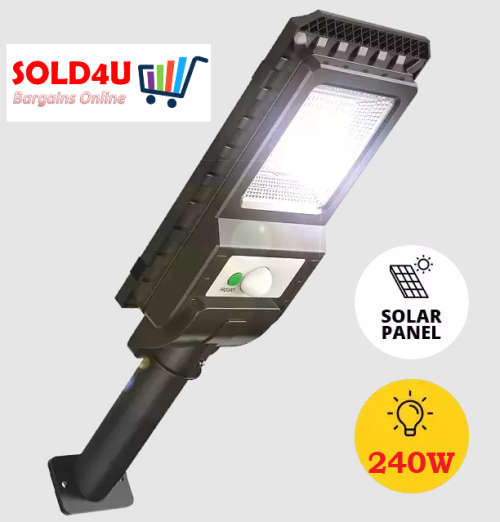 240W Solar Sensor Street Light with Remote Control & Pole Motion Sensor [220 LEDs] **SUPER BRIGHT**