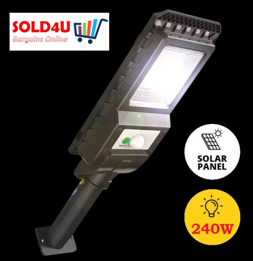 240W Solar Sensor Street Light with Remote Control & Pole Motion Sensor [220 LEDs] **SUPER BRIGHT**