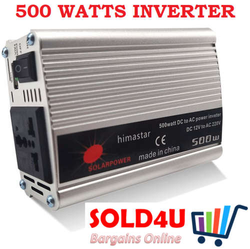 500 Watts 12v DC to 220v AC Inverter  - 500W Peak Power 12V Inverter