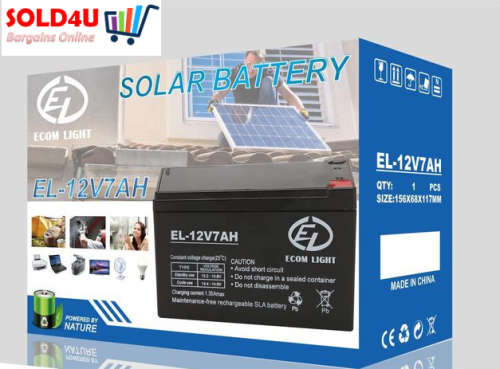 12V 7Amps Lead Acid Battery for UPS, Gate Motors, Garage Motors, Alarm Systems etc ECOM LIGHT