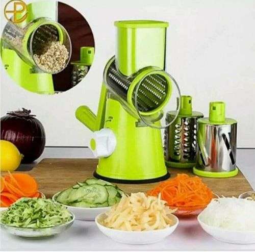 Tabletop Drum Grater Shredder Rotary With 3 Stainless Steel Rotary Blades Salad Slicer