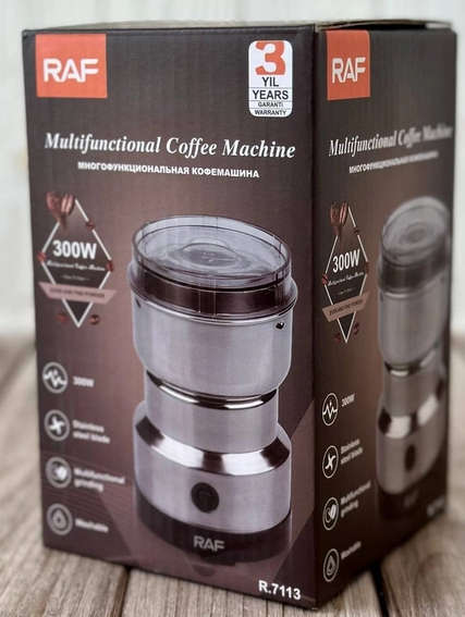 Electric Coffee Grinder 300W 220V - Metal Blade, Stainless Steel Bowl - Grind Spices, Nuts Coffee