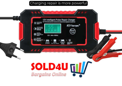 12V 6A Battery charger Intelligent Pulse Repair LCD Display Battery Charger 12 Volts 6 Amps 2-100AH