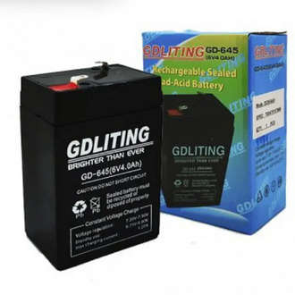 6V 4.0A Lead Acid Battery - 6 Volts 4 Amps Rechargeable Battery GD-645 GDLITING
