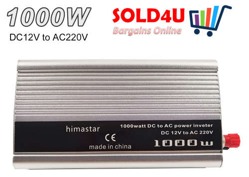 1000 Watts 12v DC to 220v AC Inverter  - 1000W Peak Power 12V Inverter