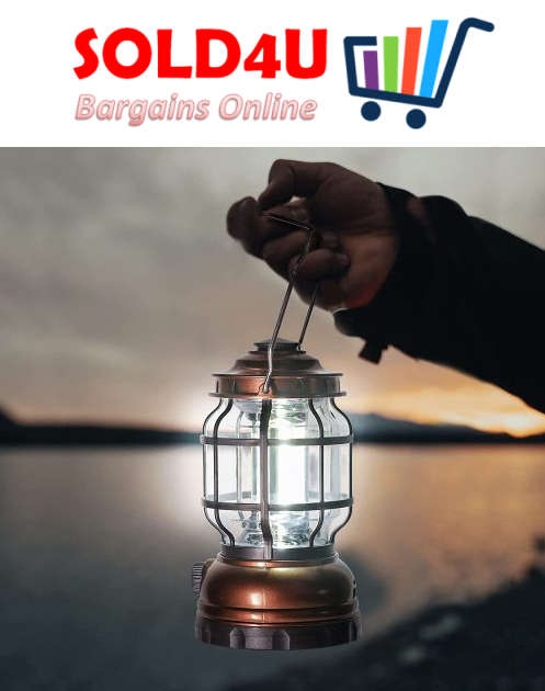 Portable Camping Lantern Dimming Knob outdoor LED COB Tent light with hook 360 Degrees