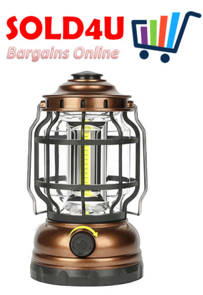 Portable Camping Lantern Dimming Knob outdoor LED COB Tent light with hook 360 Degrees