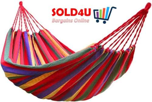 Portable Hammock Outdoor Hammock Travel Camping Swing Canvas Stripe