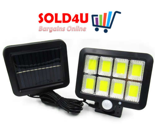 160 LED Bright COB White Solar LED Light With Split Solar Panel & Motion Sensor with Cable
