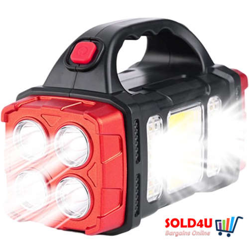 4 Front LED + 4 Rear LED + 32 Side LED + COB Lithium Battery Solar Rechargeable Multifunction Light