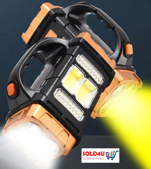 4 Front LED + 4 Rear LED + 32 Side LED + COB Lithium Battery Solar Rechargeable Multifunction Light