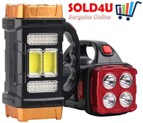 4 Front LED + 4 Rear LED + 32 Side LED + COB Lithium Battery Solar Rechargeable Multifunction Light