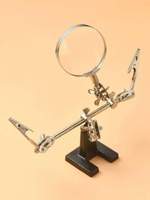 Third hand with real glass magnifying glass - Hobby DIY Hands Free Magnifier Helping Hand Magnifier