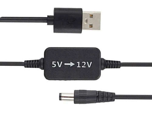 5V-12V USB Charging Cable - 5 Volts to 12 Volts converter USB Charging cable