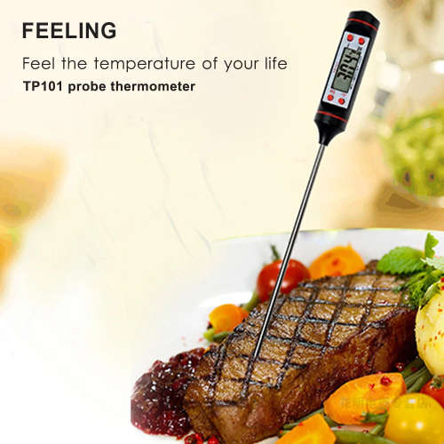 Digital Food Thermometer Meat BBQ Grill Kitchen Cooking Thermometer 4 Keys Manual