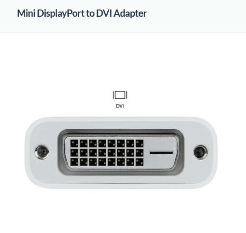 Apple Mini DisplayPort to DVI Adapter Model A1305 White