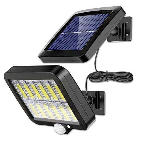 12 COB LED Bright White Solar Light With Solar Panel & Motion Sensor