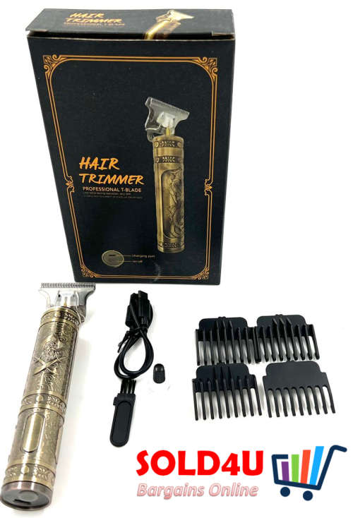 Retro Sytle Professional USB Rechargeable Cordless Electric Hair Clippers Razor Trimmer