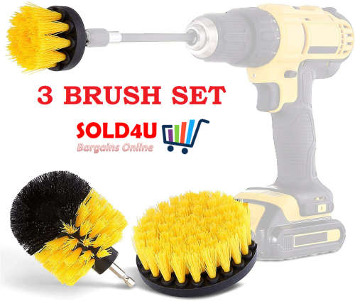 3 Set Brush - Power Scrubber Cleaning Kit For Car Bathroom Wood Foors