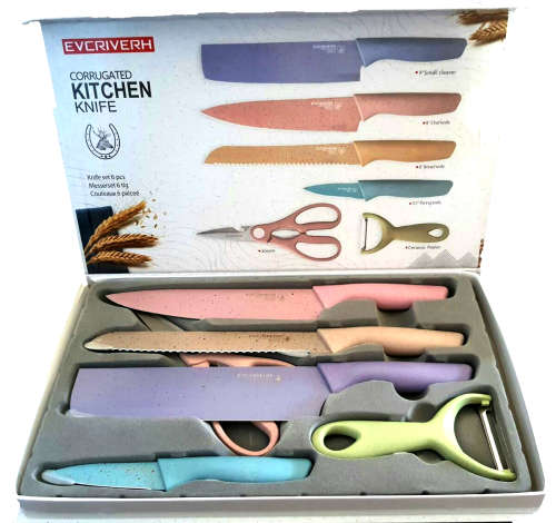6 Piece Stainless Steel Kitchen Knife Set - Daily use Sharp Knifes