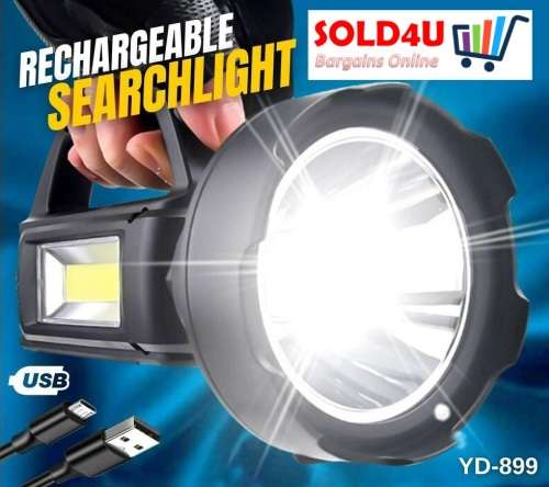 Super Bright With Handle Portable Rechargeable LED+COB 1200mAh Searchlight Solar