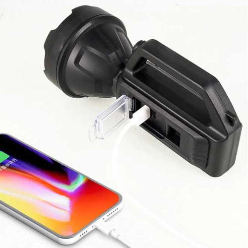 Super Bright With Handle Portable Rechargeable LED+COB 1200mAh Searchlight Solar