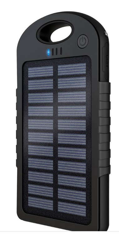 8000mAh Solar Power Bank Compass Dual USB Mobile Phone Fast Charger Battery + LED Light