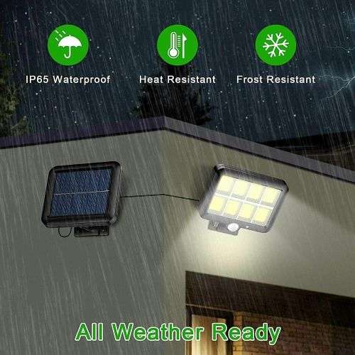 10 COB LED Bright White Solar Light With Solar Panel & Motion Sensor 10-Split