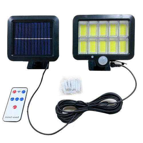 10 COB LED Bright White Solar Light With Solar Panel & Motion Sensor 10-Split