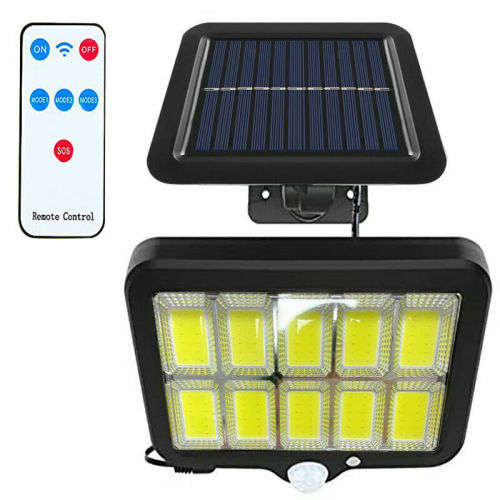 10 COB LED Bright White Solar Light With Solar Panel & Motion Sensor 10-Split