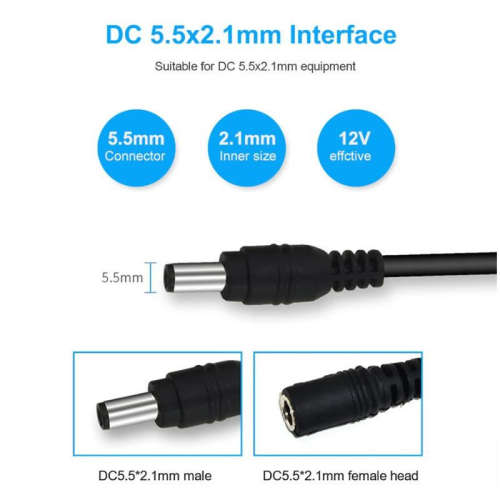 DC 3 Meter Extension Power Cable Male to Female 5.5mm / 2.1mm for CCTV, Router etc
