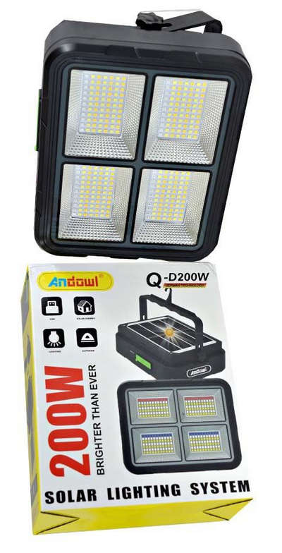 Solar Lighting System 200W with Solar Panel & Flood light