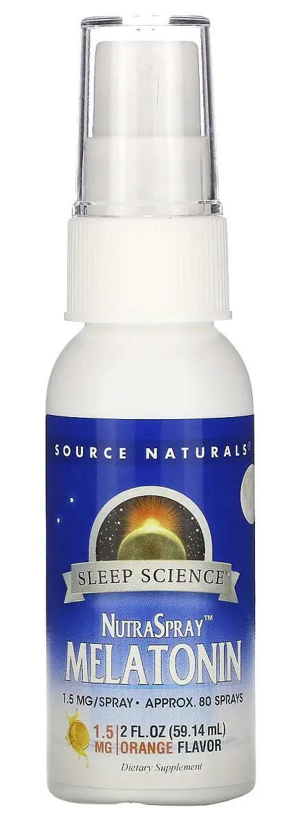 Source Naturals Melatonin Orange Flavoured NutraSpray - 80 sprays peaceful sleep NATURAL SLEEP AID