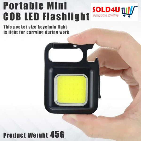 Keychain LED Light Mini COB Flashlights Rechargeable Keychain Light