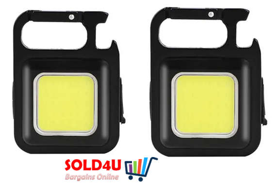 [PACK OF 2Pcs ] Keychain Small Pocket Light - Mini COB Flashlights Bright Rechargeable