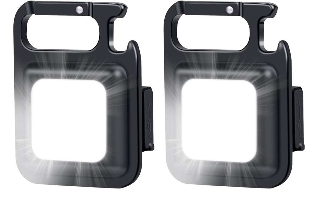 [PACK OF 2Pcs ] Keychain Small Pocket Light - Mini COB Flashlights Bright Rechargeable