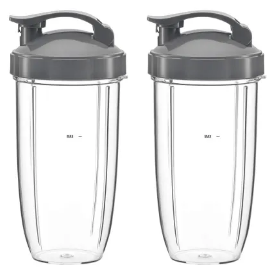 Pack of 2 x Replacement Nutribullet Cup - 946ml - with Flip Top To-Go Lid