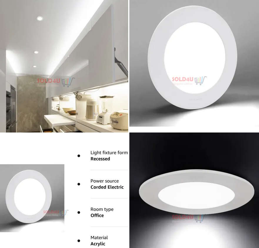6W LED Round Panel Recessed Ceiling Lamp Down Light - with 220V LED Driver