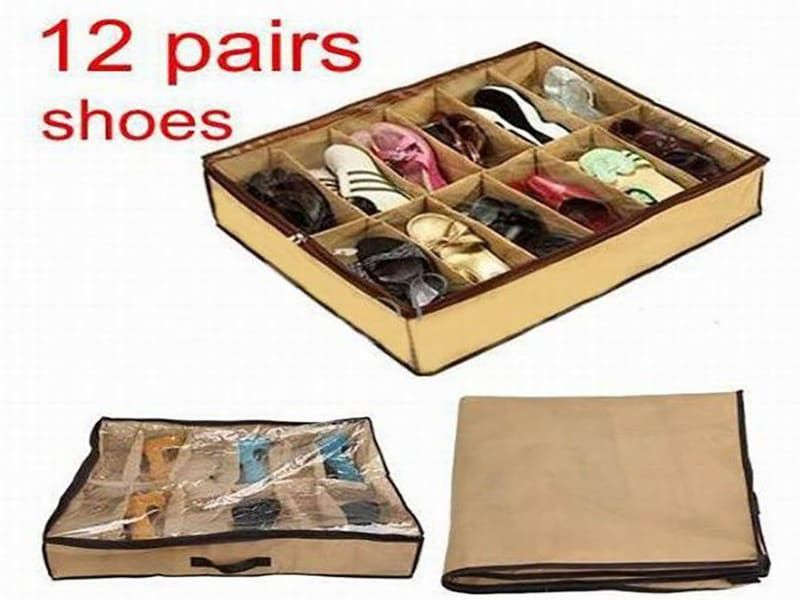 Shoe Box Organizer Closet/Under Bed Storage for 12 Pairs Of Shoes