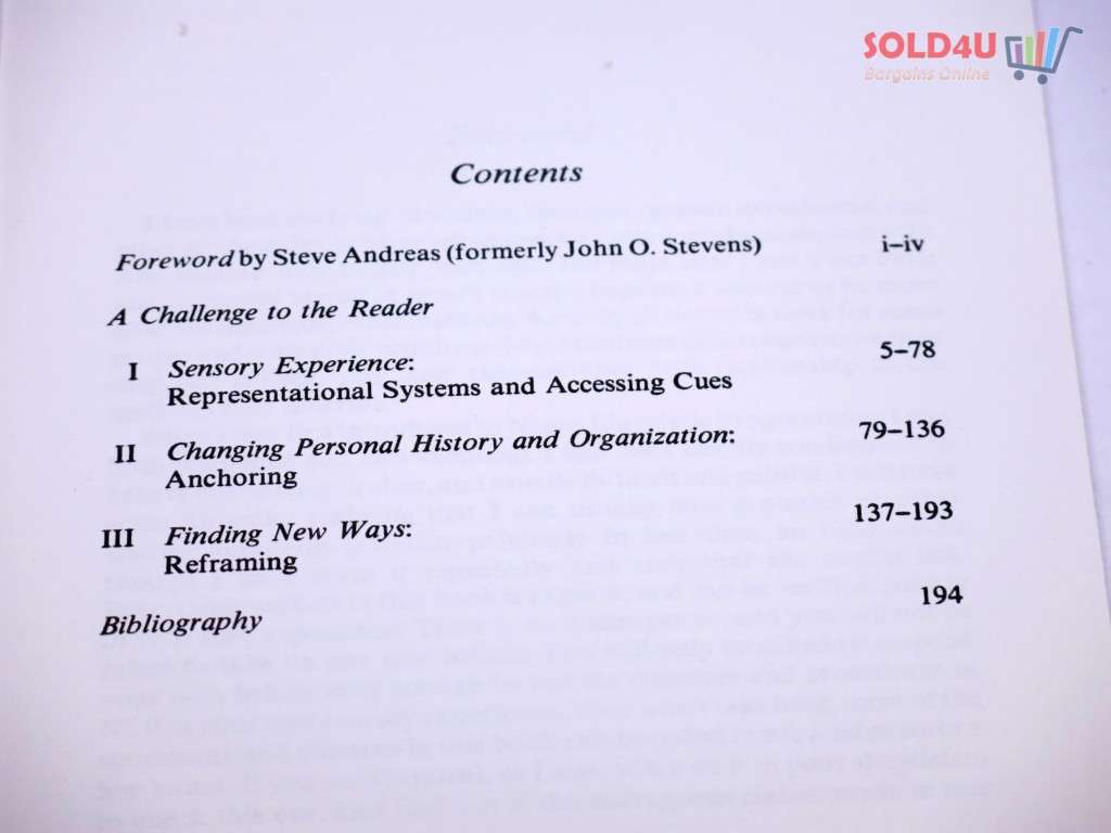 Frogs into Princes: Neuro Linguistic Programming by Richard Bandler