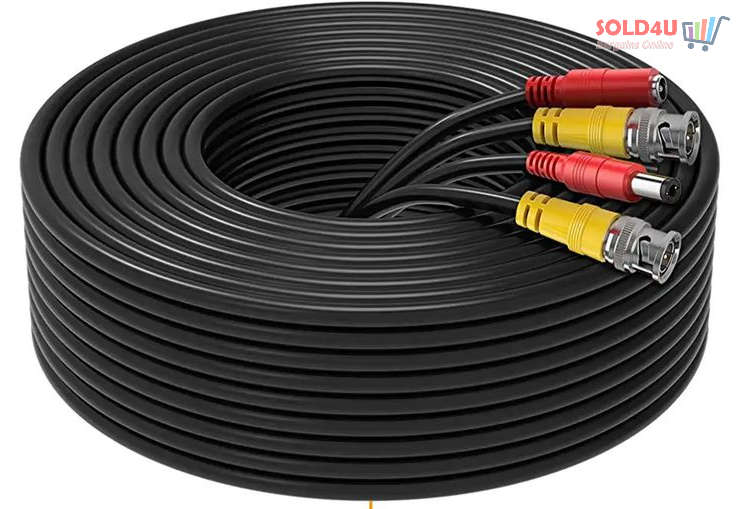 50m CCTV Camera Cable Power & Video Ready Plug and Play [BNC + DC]  50 Meters