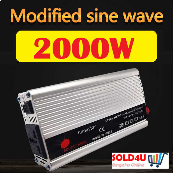 2000 Watts 12v DC to 220v AC Inverter  - 2000W Peak Power 12V Inverter Modified Sinewave